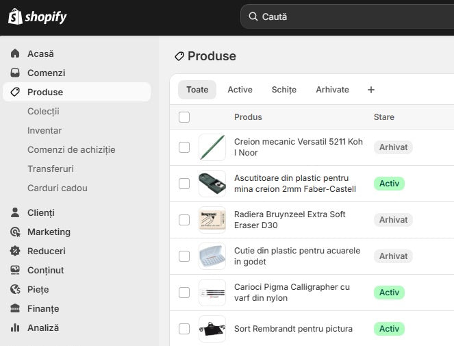 Creare magazin online in Shopify