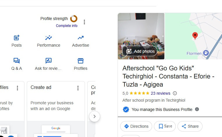 Creare cont Google My Business